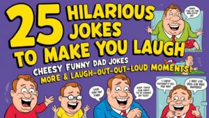 Read more about the article Funny Adult Dad Jokes 2023: 25 Hilarious Jokes to Make You Laugh: Cheesy Funny Dad Jokes & More Laugh-Out-Loud Moments!